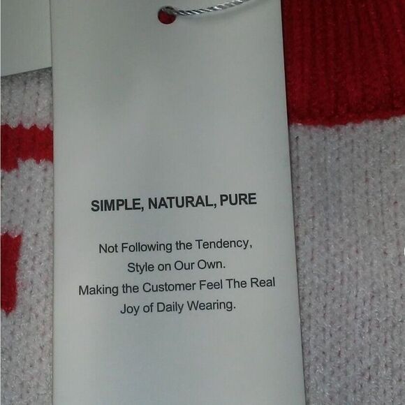 Mocotono Christmas Holiday Reindeer Geometric Crewneck Thick Sweater L - Picture 4 of 11